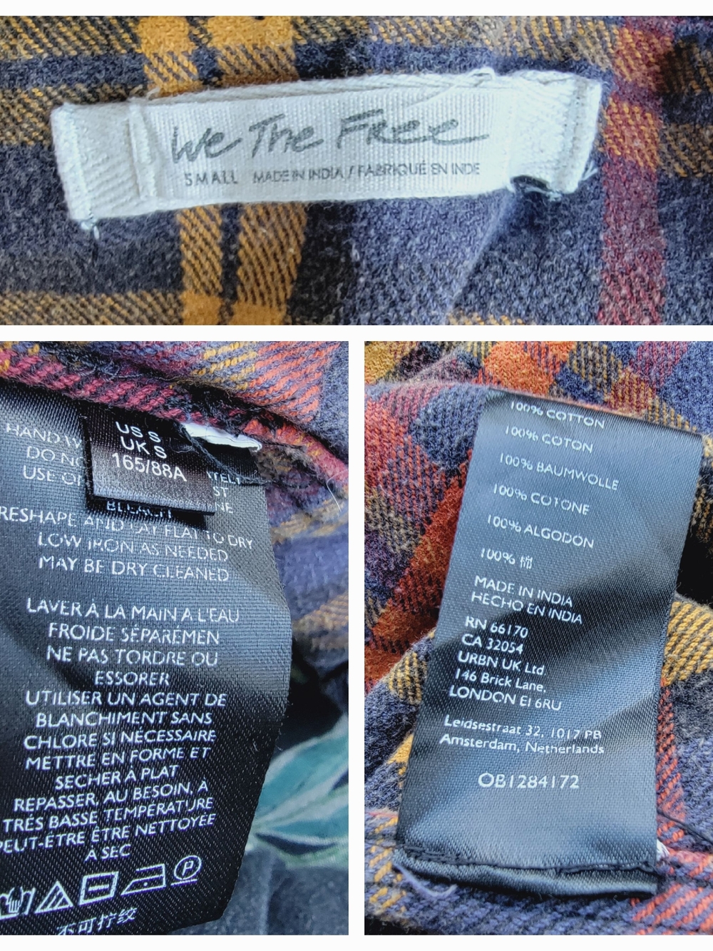 We The Free People Summer Daydream Plaid Oversized Flannel Shirt In Grunge - Picture 16 of 16